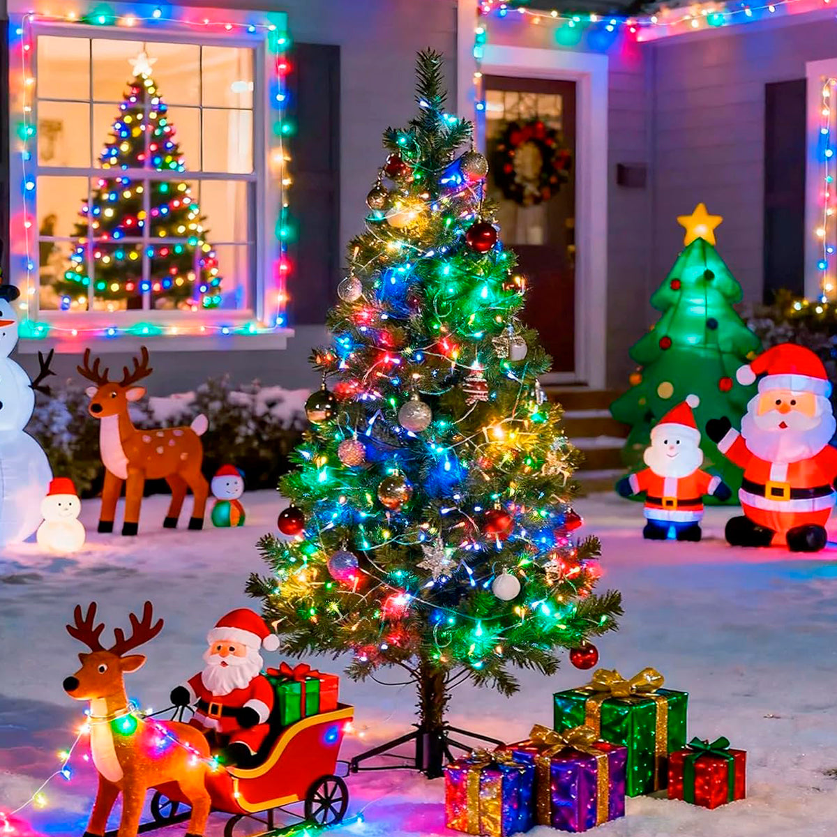 Luz LED Lineal 18 Metros 288 LED Extensión Navideña Cable Transparente 1470