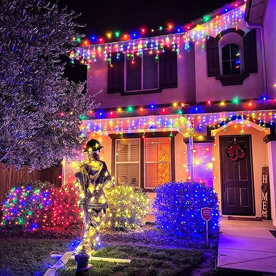 Cortina LED Intercalada 3 Metros 96 LED Navidad Decoración Navideña AL-078