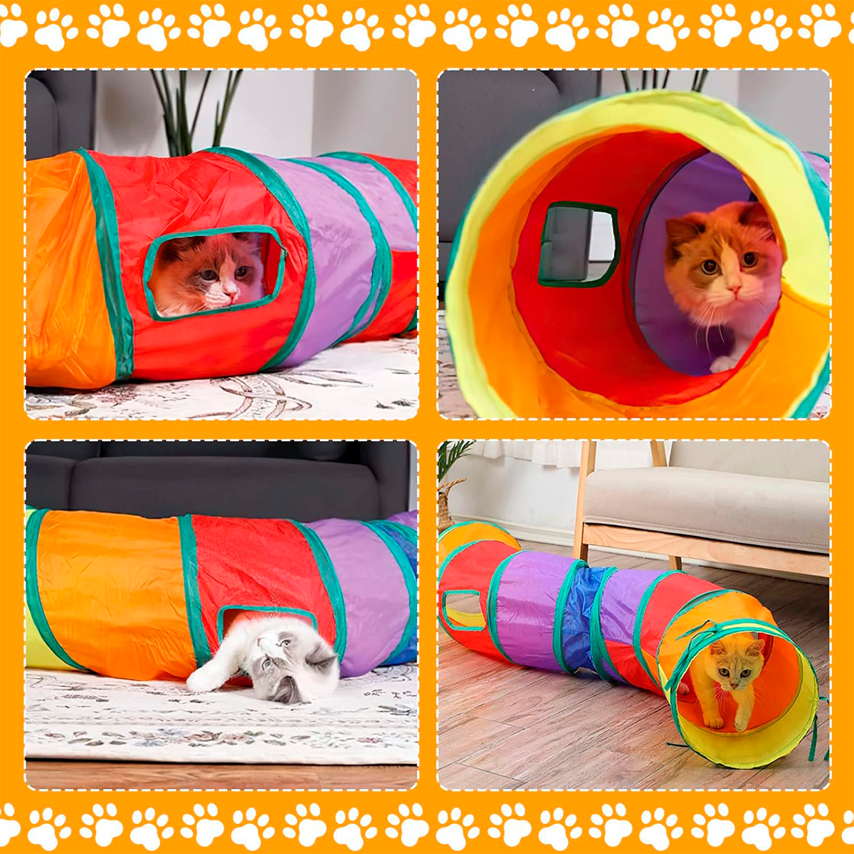 Túnel Plegable Gato Juguete Mascotas Interactivo A175