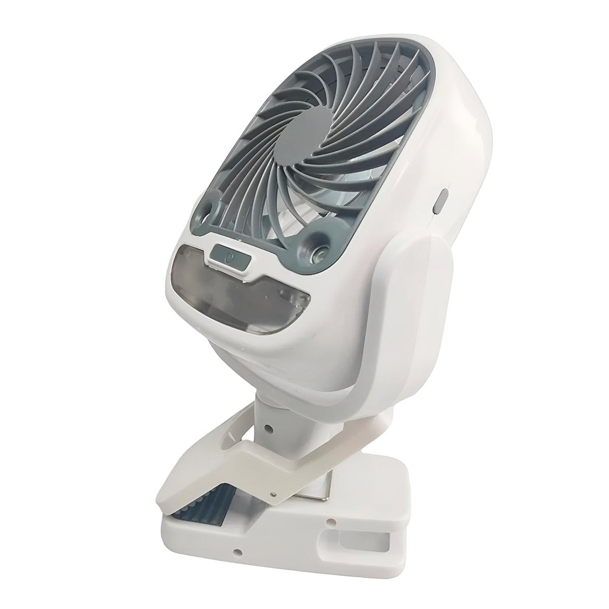 Ventilador Rociador Multidireccional Recargable con Gancho Luz LED L241-069