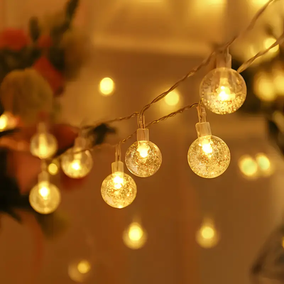 Luces LED Esfera De Cristal Burbuja 3 Metros Decoración Guirnalda Navidad A3102