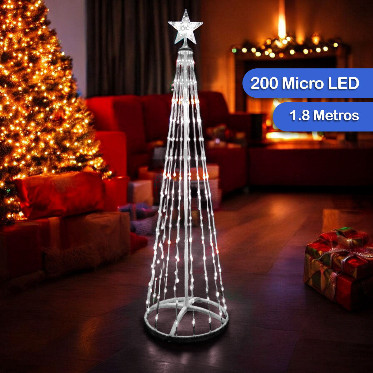 Árbol De Tiras Micro LED 1.8 Metros 200L Navidad 1622