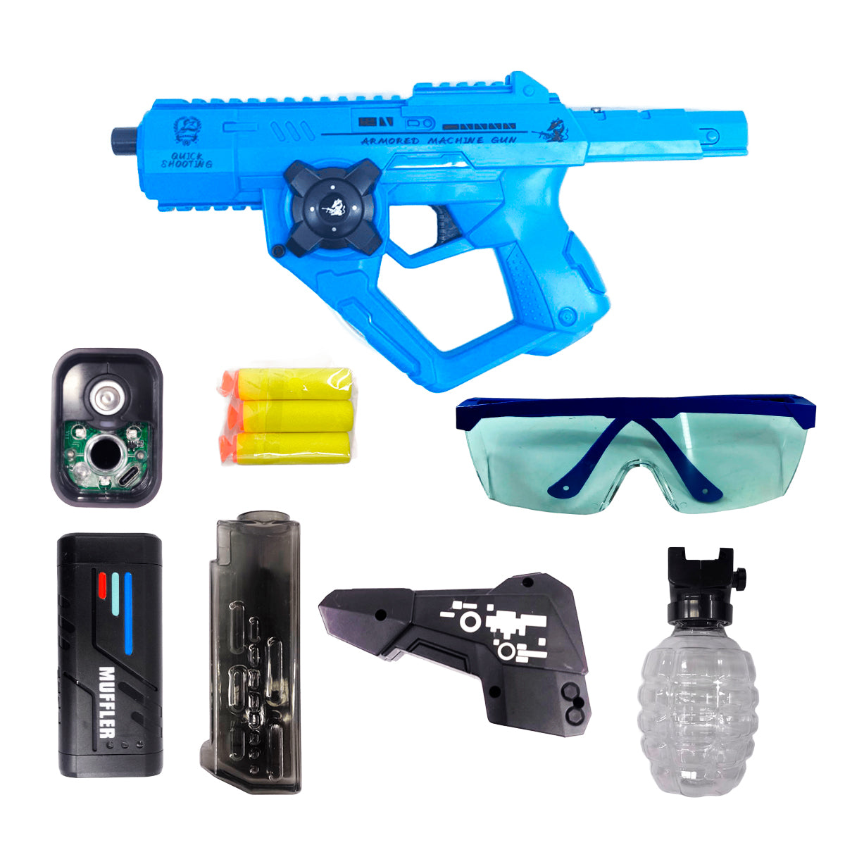 Lanzador 3 en 1 Machine Gun con Efecto de Humo Agua Hidrogel y Dardos G696-2C