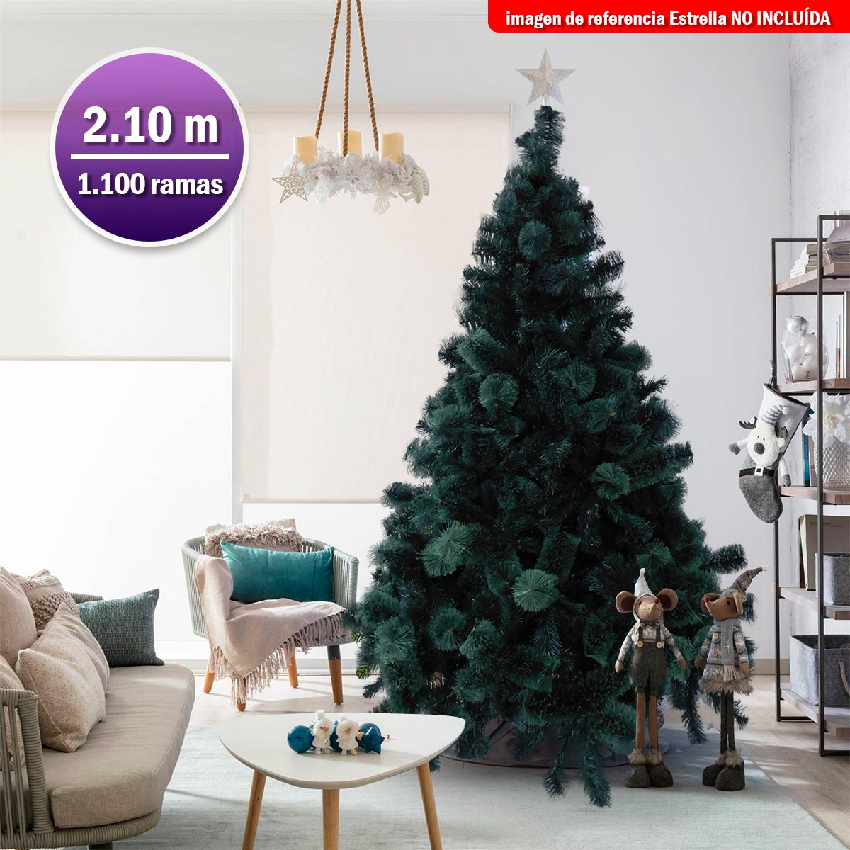 Árbol Navidad 2.10 M Florencia Tupido 1.100 Ramas FLO210