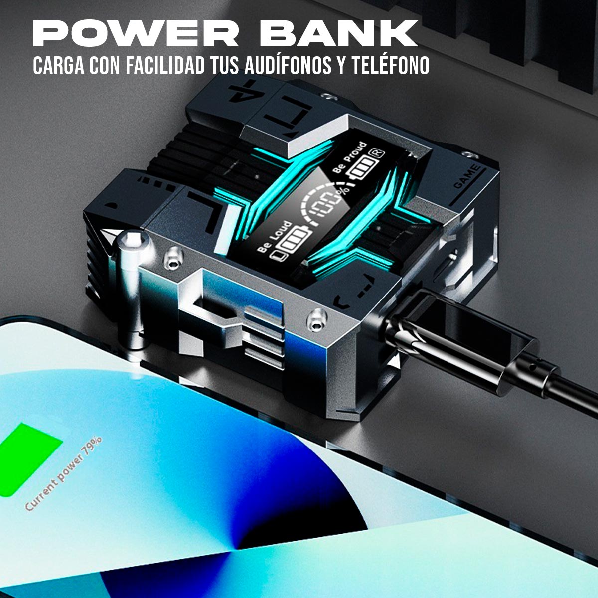 Audífonos Inalámbricos Bluetooth Gamer Estuche Power Bank Recargable M45