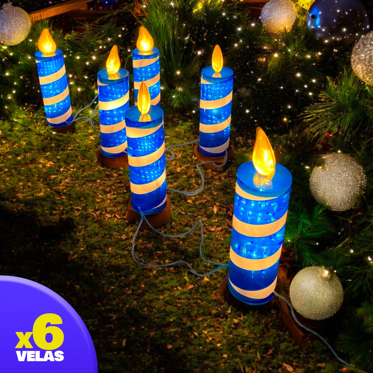 Extensión Velas Grandes 2 m Luces Navidad LED Decoración Hogar LZH18