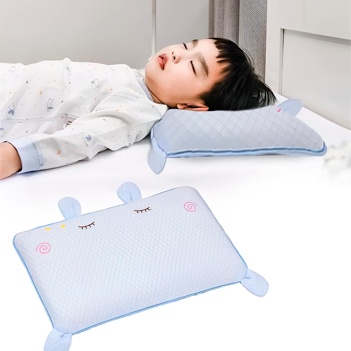 Almohada Infantil Espuma Adaptable Ventilación Diseño Ergonómico A2403-346