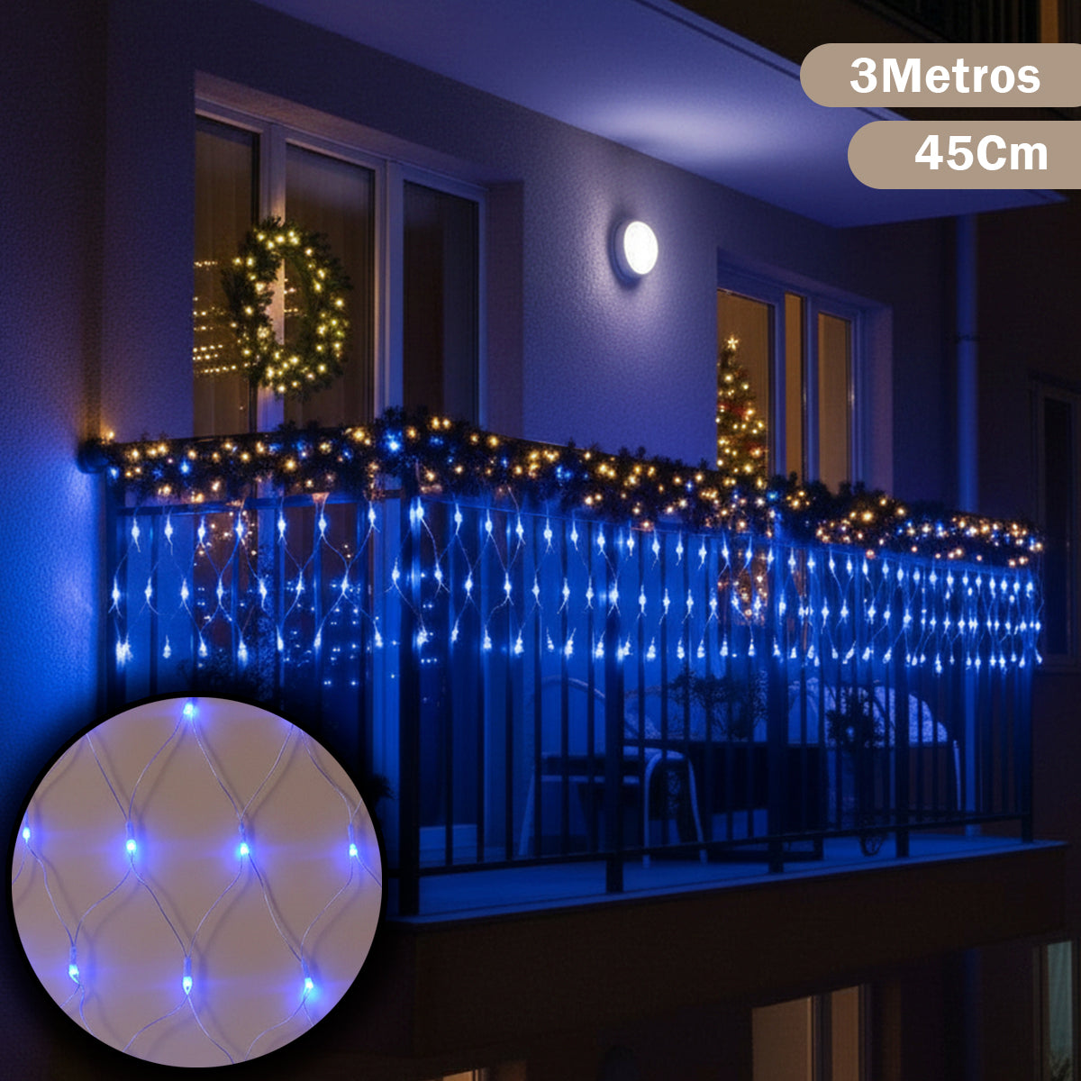 Extensión Luz Led Cenefa 100 LED 3 Metros Luces Navidad 2161