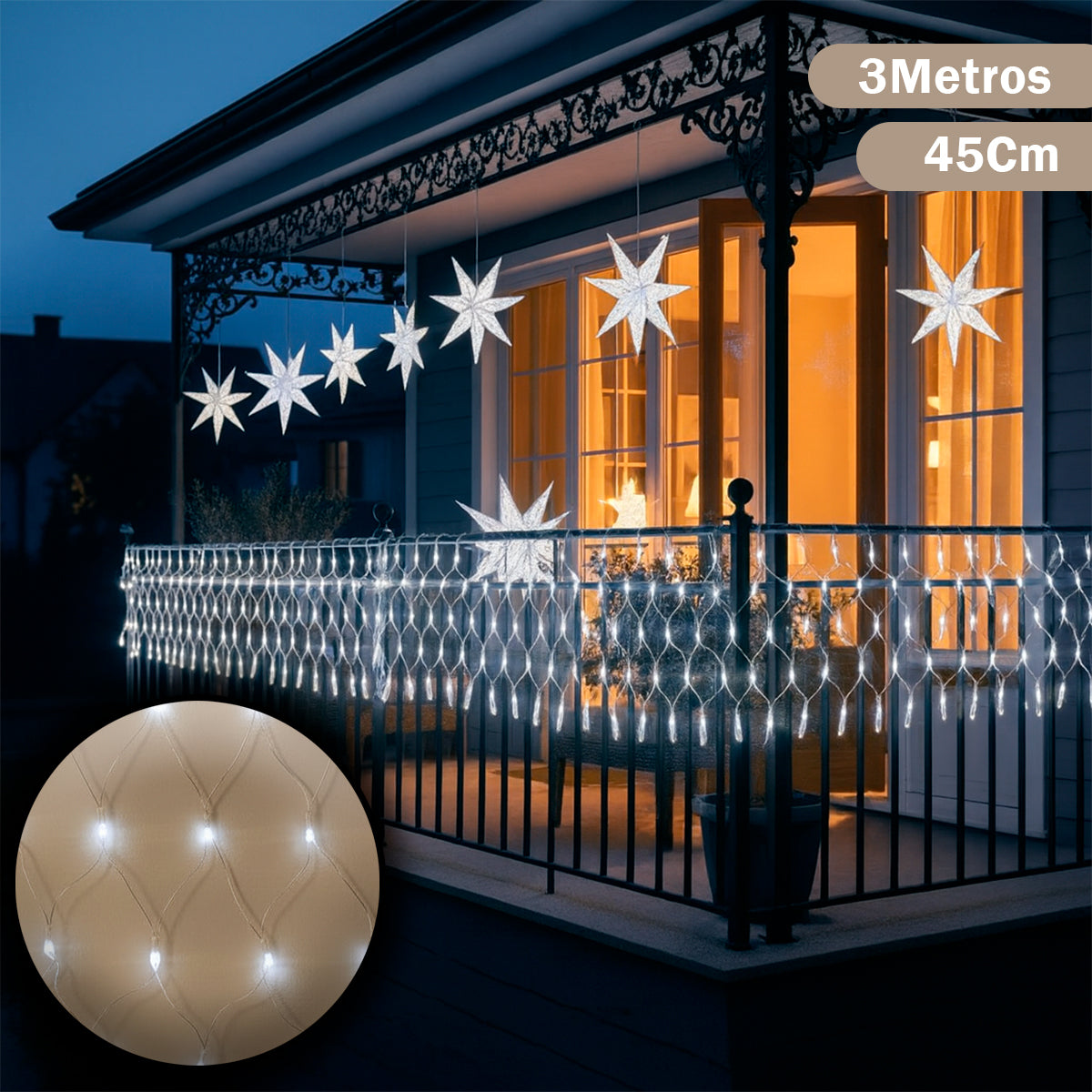 Extensión Luz Led Cenefa 100 LED 3 Metros Luces Navidad 2161