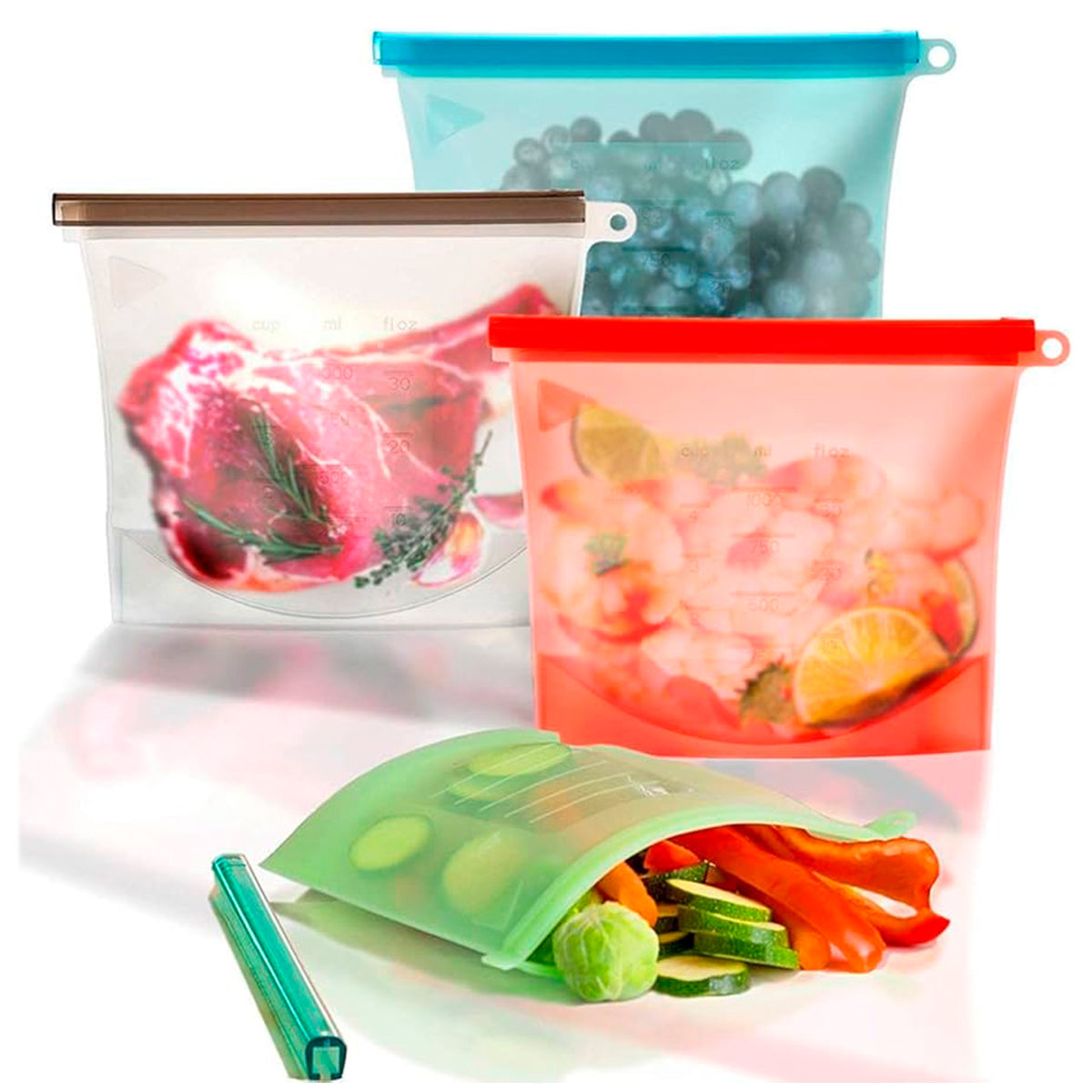 Bolsa Silicona 1500 ml Hermética Reutilizables Para Alimentos HE0233