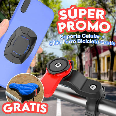 Soporte Celular Universal + GRATIS Sillín Forro Bicicleta Asiento Resistente CFAT14