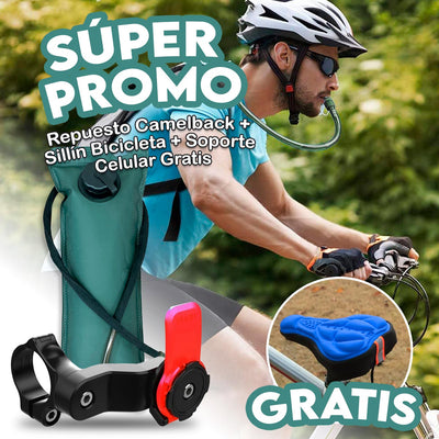 Repuesto Camelback Bolsa Hidratación 3L + Soporte Celular Universal + GRATIS Sillín Forro Bicicleta Asiento Resistente CFAT17