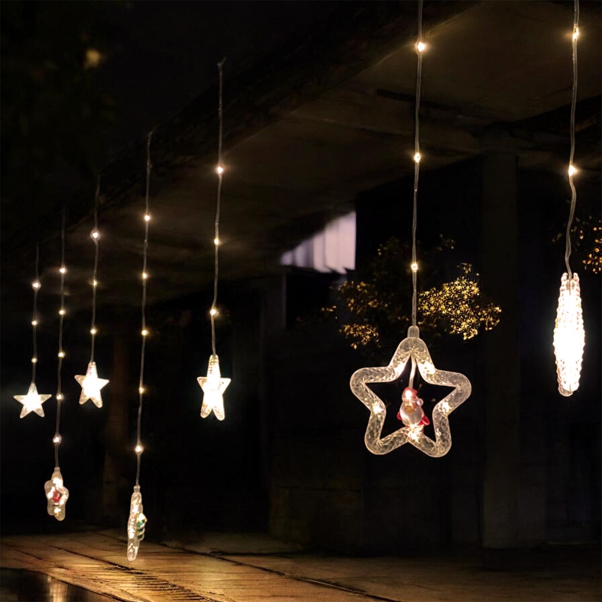 Cortina Intercalada Estrellas 3M Luces Led Navidad 1640A