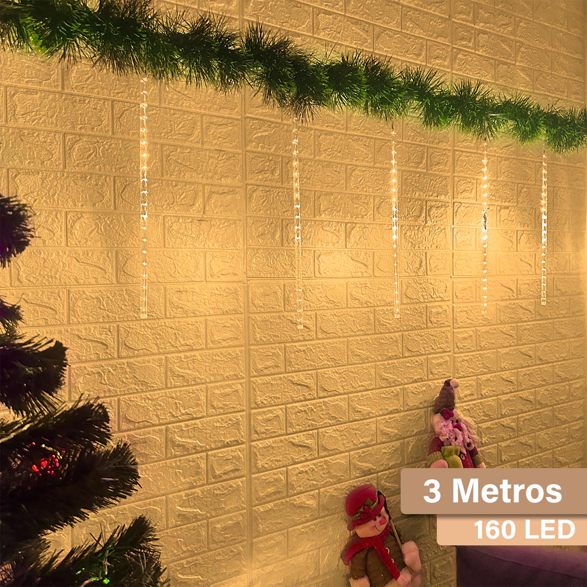 Luces Led Lágrima 3 M Meteoro Computarizadas Decoración Navidad 50 cm 2306