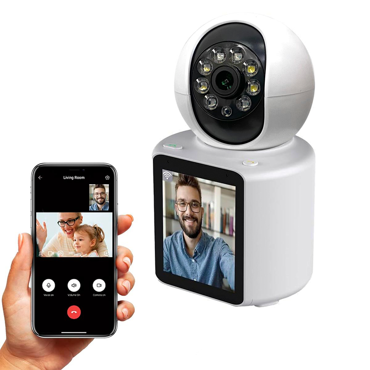 Cámara De Seguridad Bidireccional Wifi Video Llamada Pantalla Digital MB-3