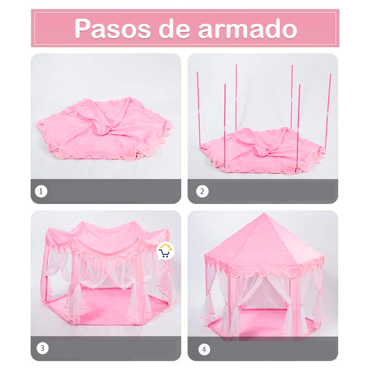 Castillo Armable Con Luces Niñas Carpa Portable Cac01tx20bca