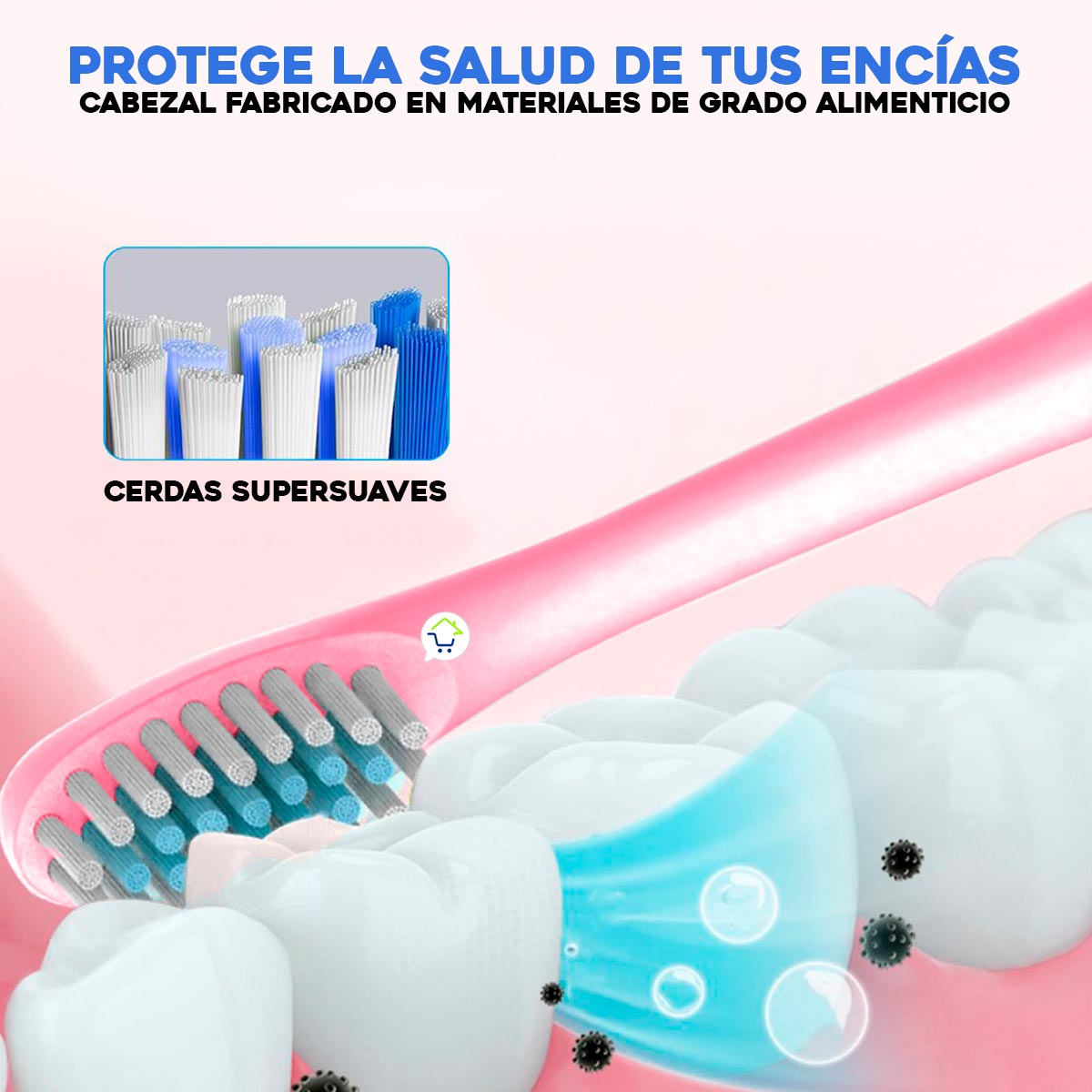 Cepillo Dental Eléctrico Recargable 4 Cabezales X-3