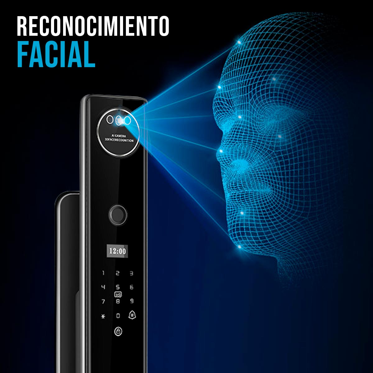 Cerradura inteligente Wi‑Fi con video portero, huella digital y acceso Tuya Smart Chapa OS513TYFA-6068