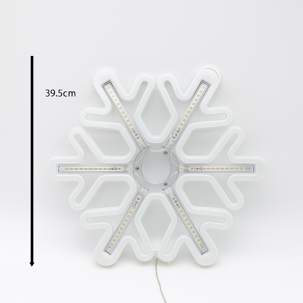 Luz LED Copo de Nieve Neón Cálido Decorativa Navidad Hogar S4010