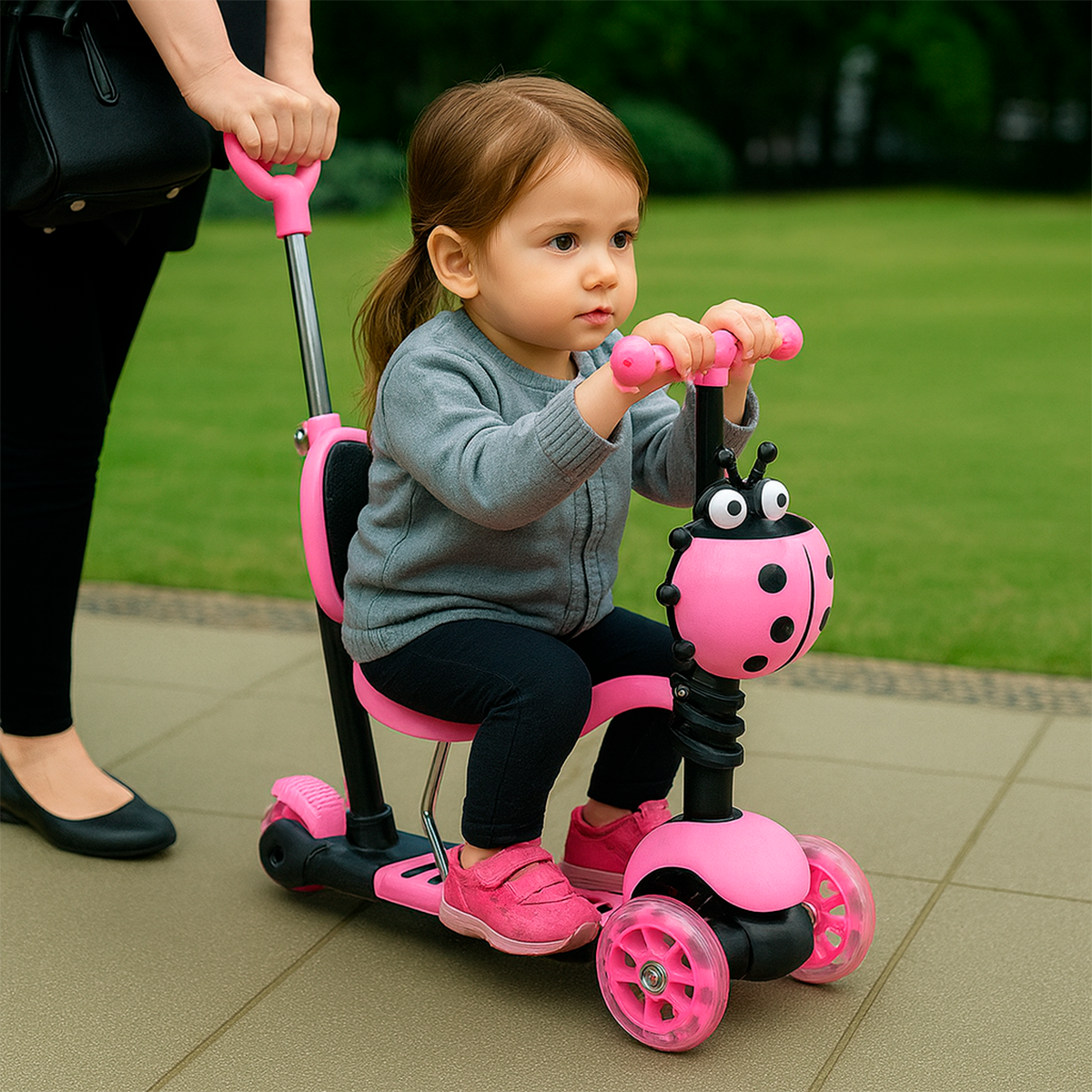 Monopatín Scooter Mariquita 3 En 1 Juguete Patineta Infantil N172