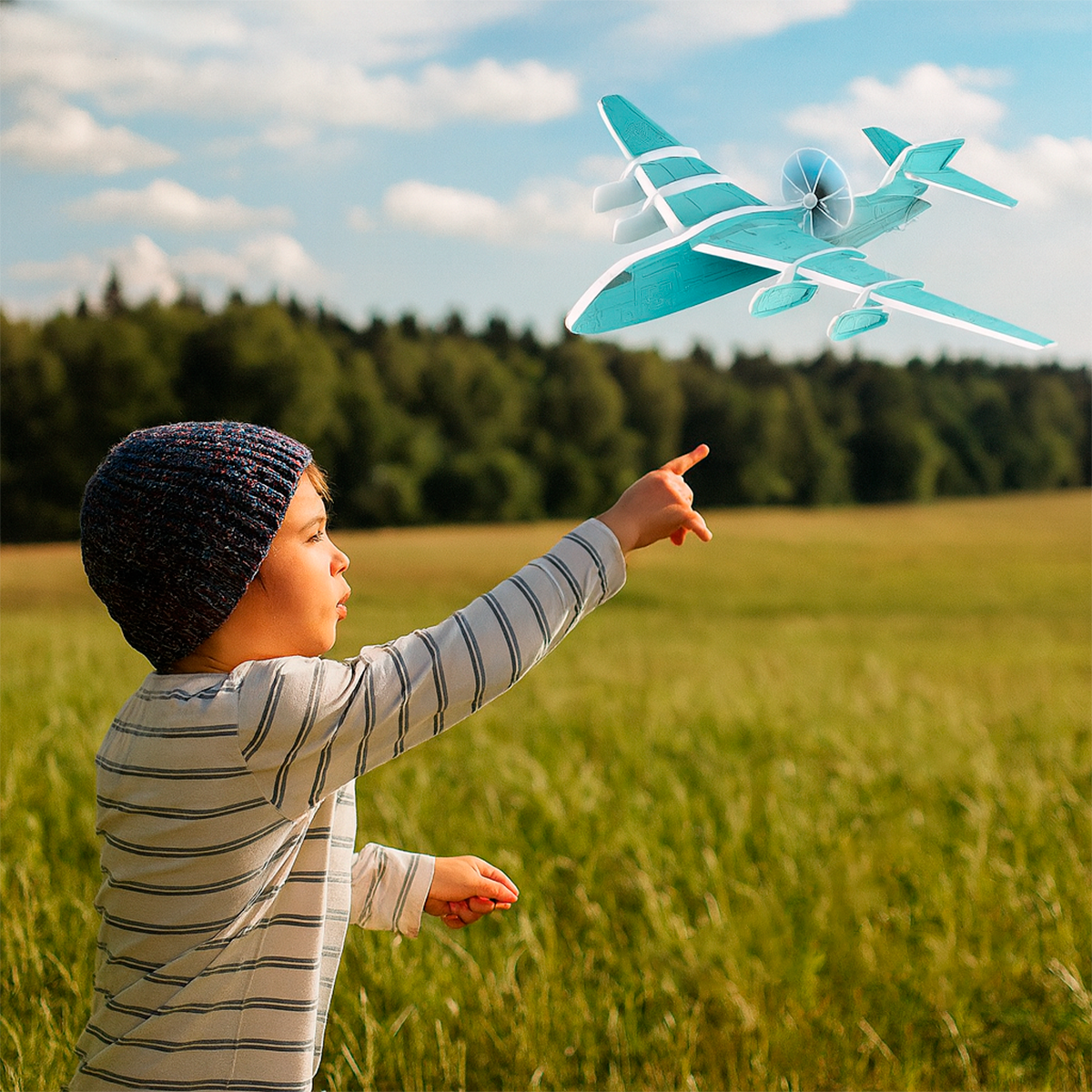 Avión Volador De Espuma Planeador Aeroplano Luces LED Recargable USB Y20