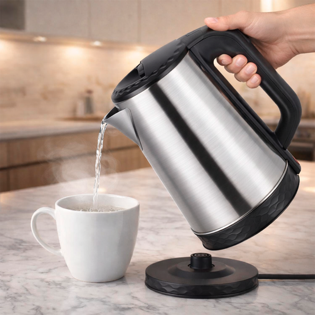 Hervidor Eléctrico De Agua 2 Litros Acero Inoxidable Base 360° Tetera 97928-110