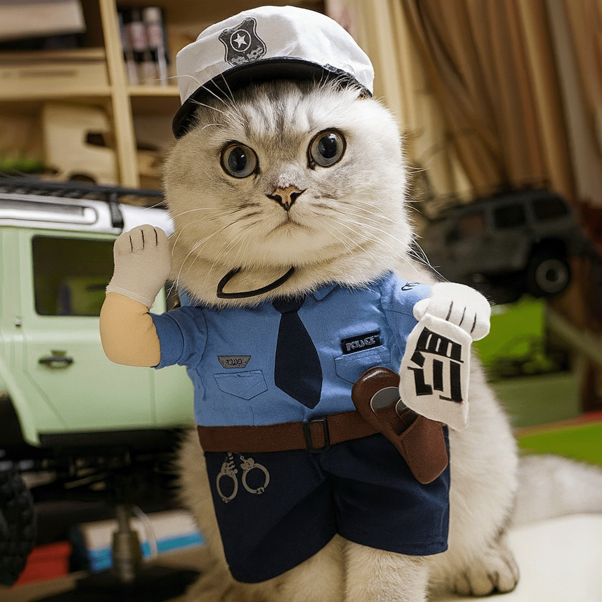 Disfraz Para Mascotas De Policía Halloween Perro Y Gatos PR390