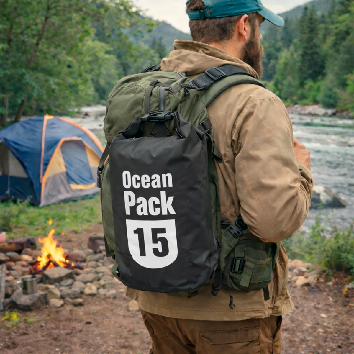 Bolso Impermeable 15L Ocean pack Deportes Mochila Pesca 602