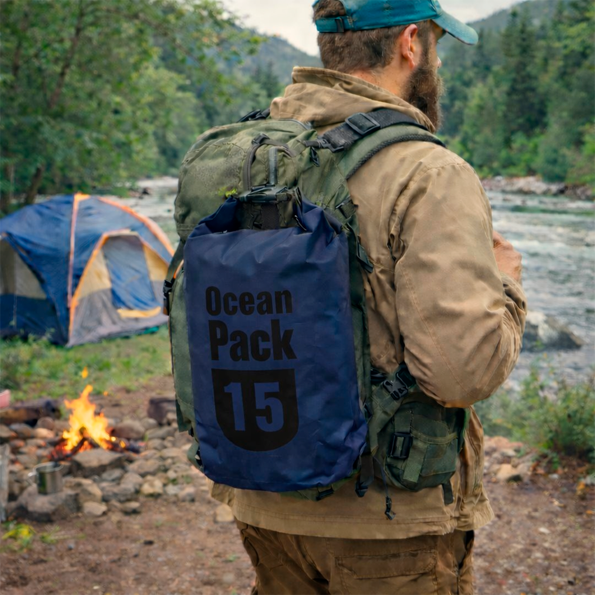 Bolso Impermeable 15L Ocean pack Deportes Mochila Pesca 602