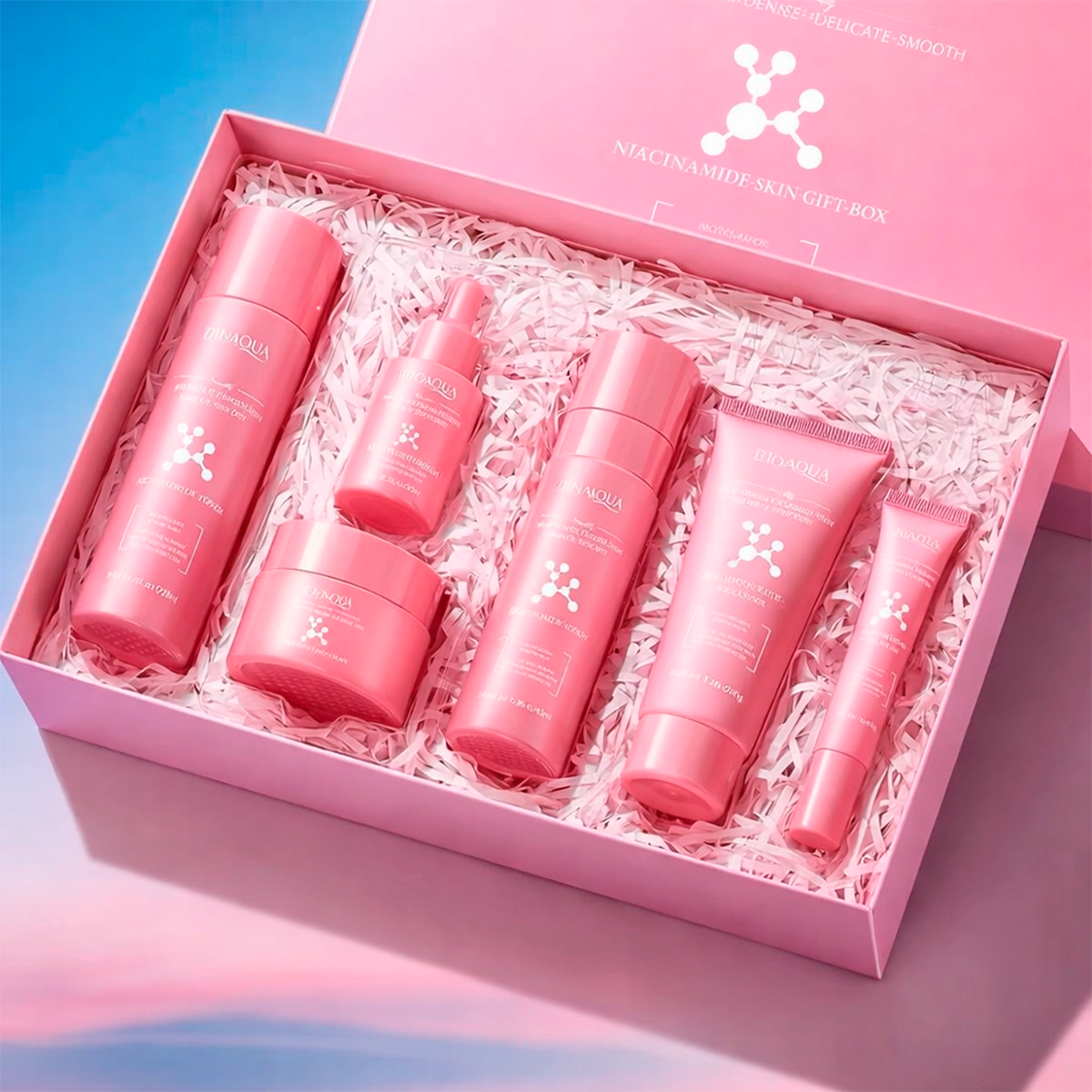 Kit Niacinamida BIOAQUA 6 Piezas Antimanchas e Iluminador Facial BQY50564