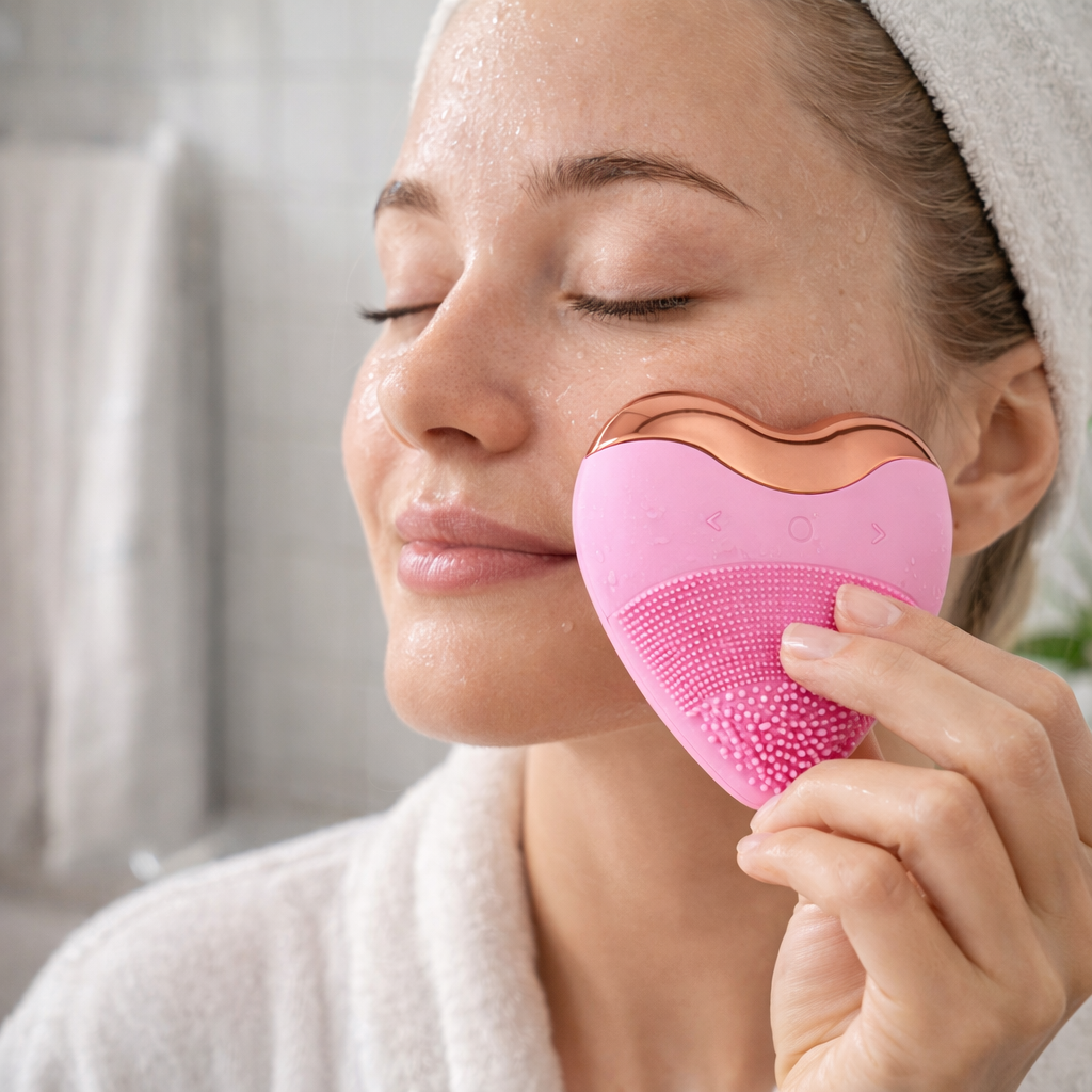 Limpiador Masajeador Facial Eléctrico Recargable de Silicona  Exfoliante MSJF-4