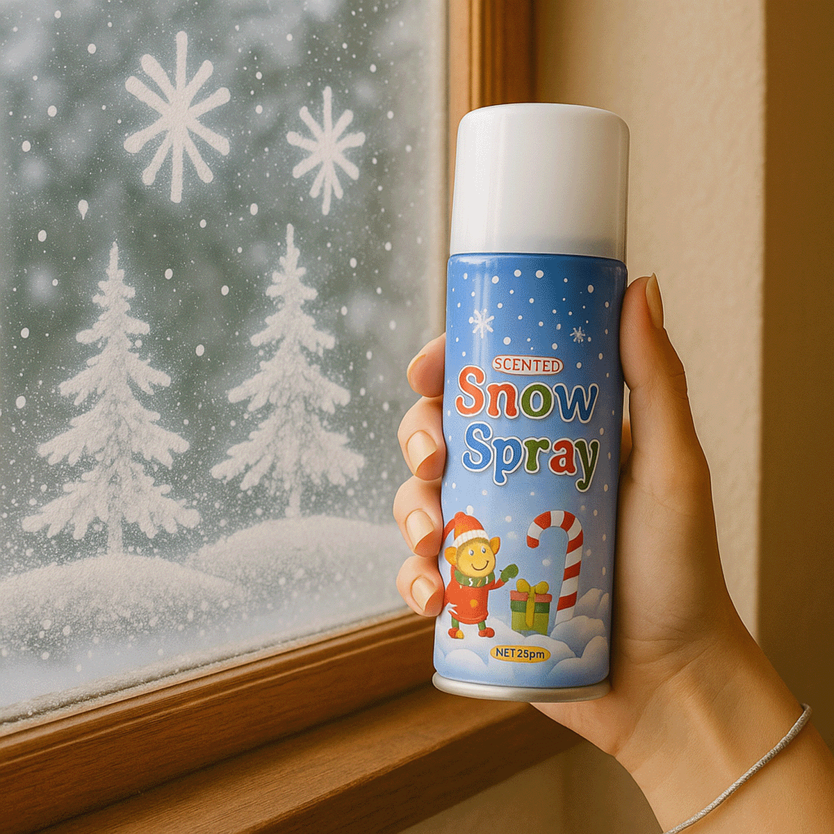 Nieve Artificial Spray X2 Decora Vidrio Navidad Vitrinas JL250SSX2