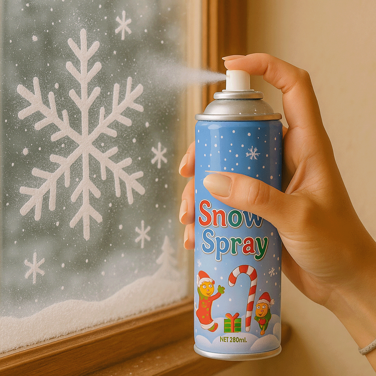 Nieve Artificial Spray X2 Decora Vidrio Navidad Vitrinas JL250SSX2