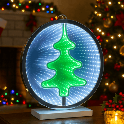 Esfera Árbol LED Decorativa Efecto Infinito Multicolor Luz Navideña FIBA225C