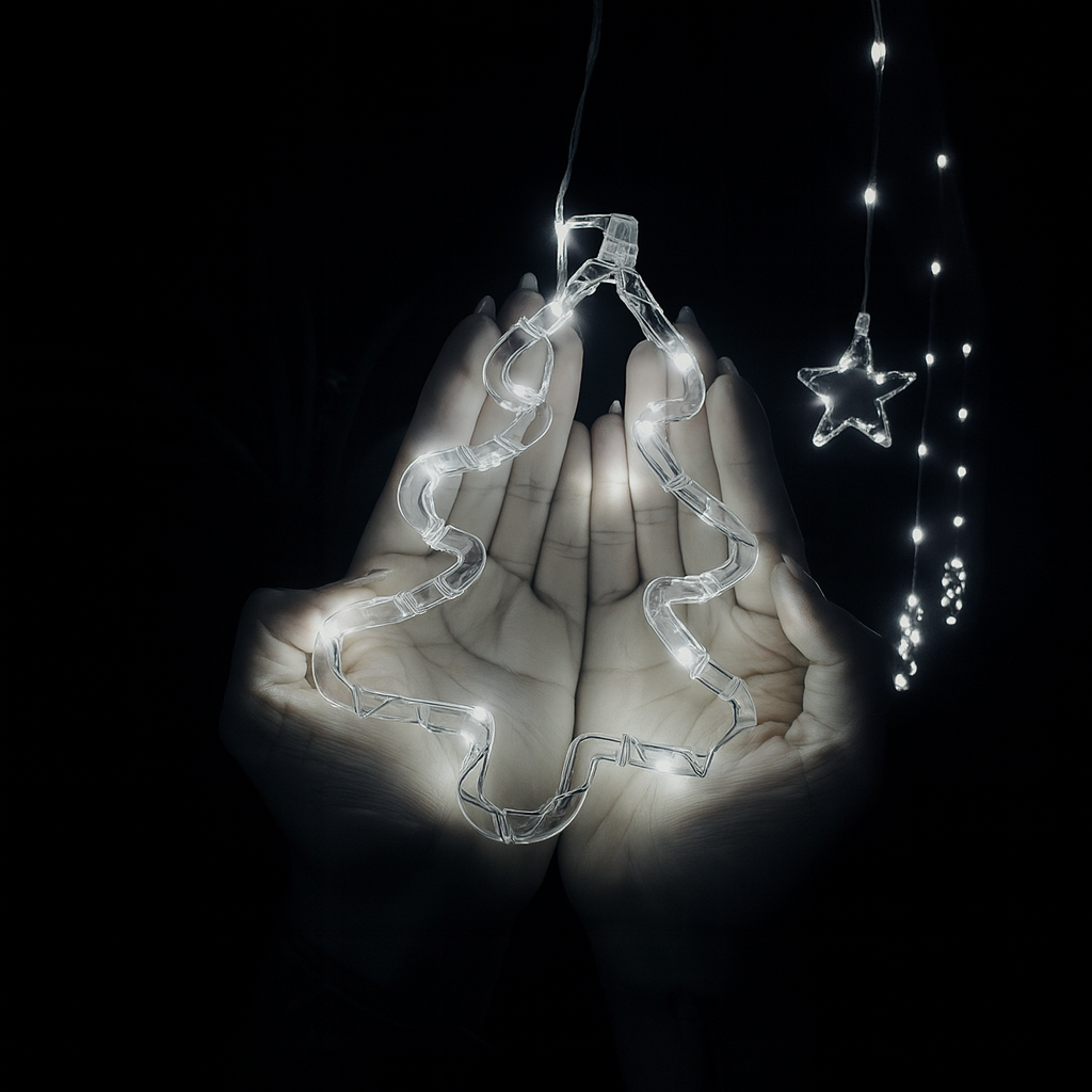 Cortina Intercalada de Arboles y Estrellas 3 M 130 LEDS Decoración Navidad 173