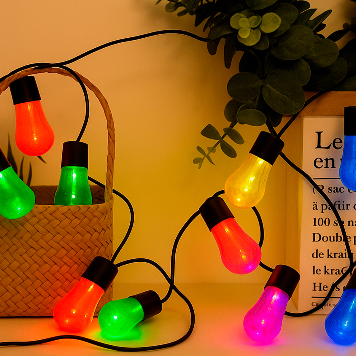 Extensión Luces Solares 5m Bombillos X20 Vintage INFN-13