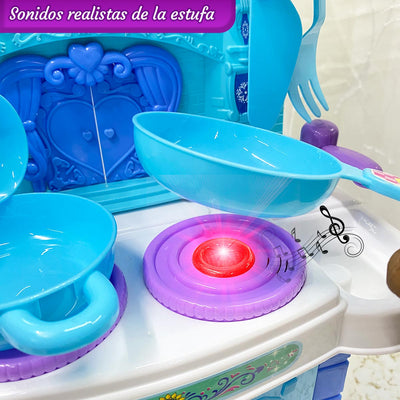 Cocina Infantil Interactiva Castillo Princesa Elsa Frozen Luces Y Sonidos 018-35