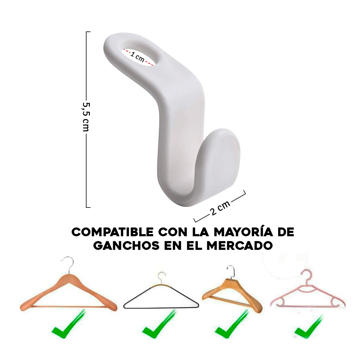 Conector Para Ganchos x30 De Ropa Ahorra Espacio Multiusos 943-5