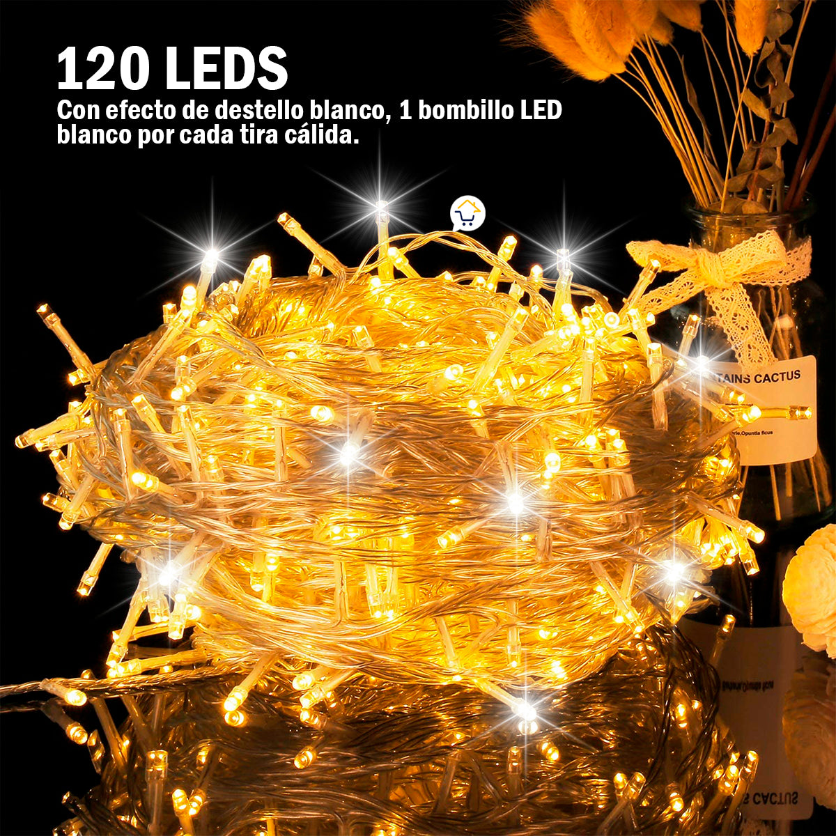 Cortina LED 3X1 M 120 LED Destellos Luces Navidad 1320B