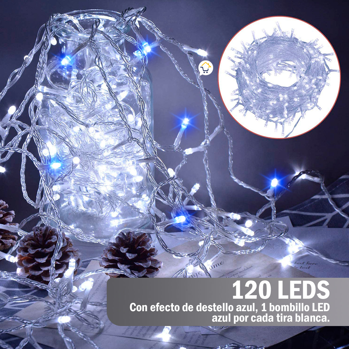 Cortina LED 3X1 M 120 LED Destellos Luces Navidad 1321B