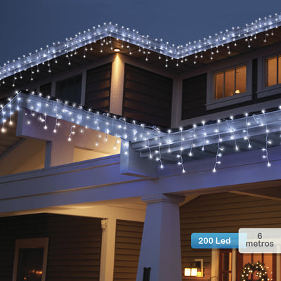 Cortina LED Intercalada 6 Metros 200 LED Navidad Blanco 200LEDCB2