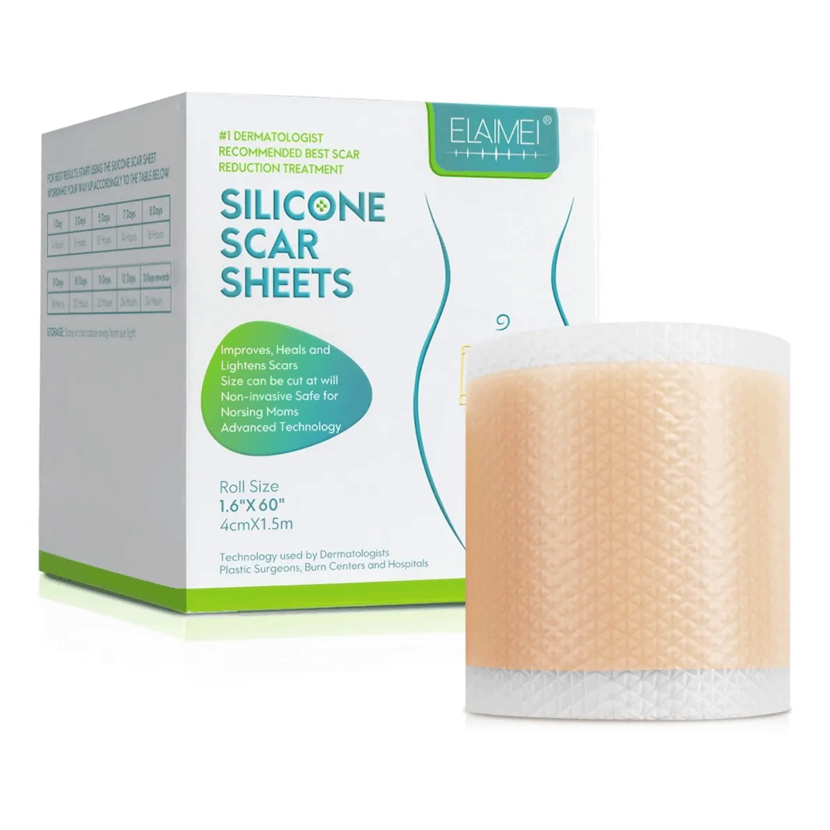 Cinta de Silicona para Cicatrices Corporales Tratamiento y prevención SLM01