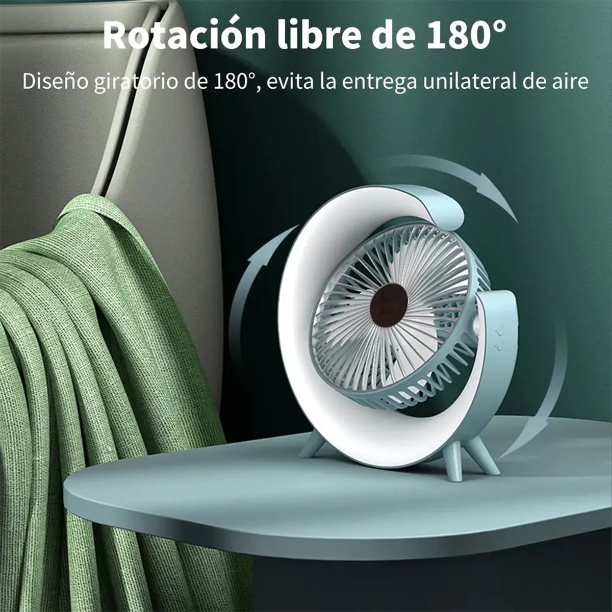 Mini Ventilador Recargable RGB 2 Velocidades para Mesa y Escritorio A-702