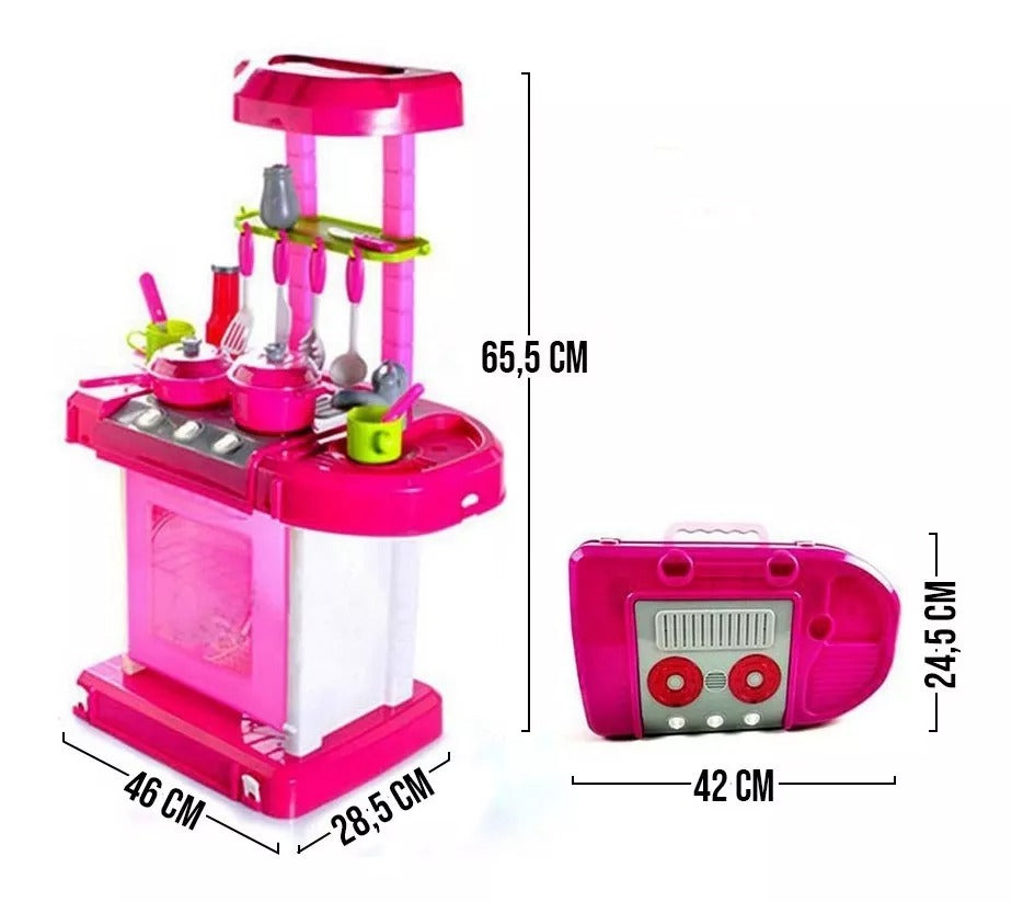 Cocina Infantil Niñas Maletín + Luces Sonidos 00858