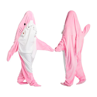 Pijama De Tiburón Saco de Dormir Infantil Adulto Capucha Manta PITN1