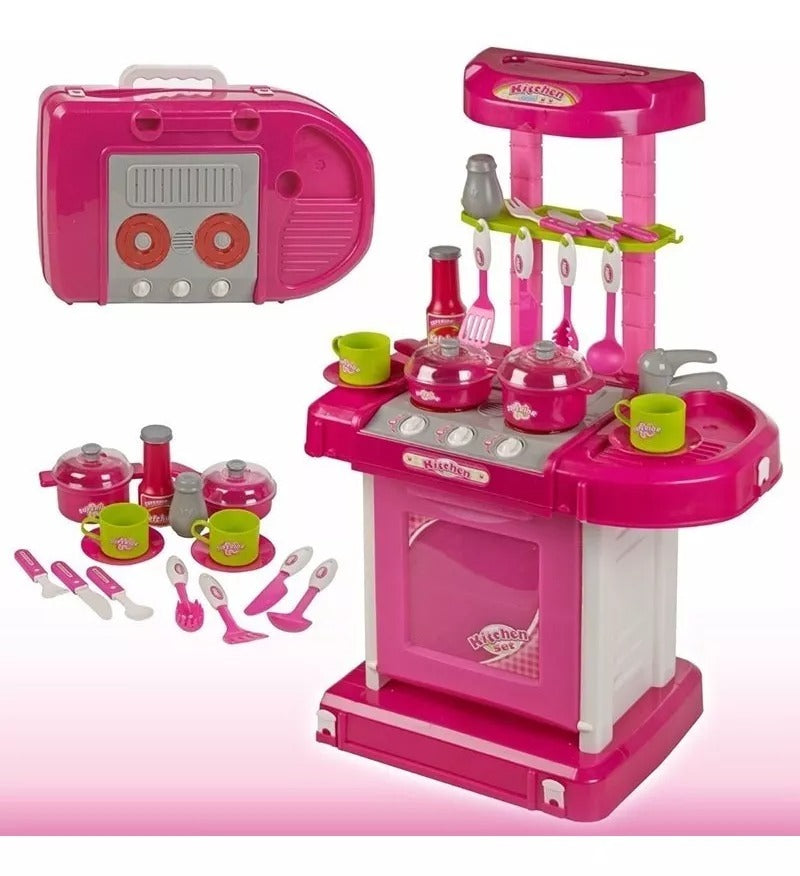 Cocina Infantil Niñas Maletín + Luces Sonidos 00858