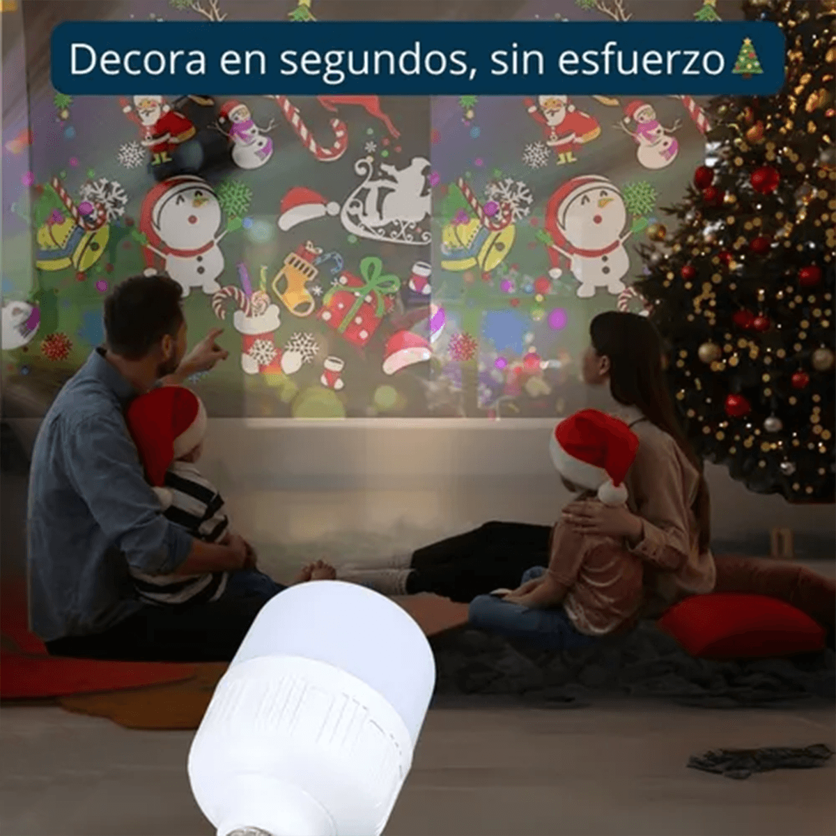 Bombillo Proyector Navideño LED Multicolor Figuras Festivas Fiestas Navidad 25HX-1