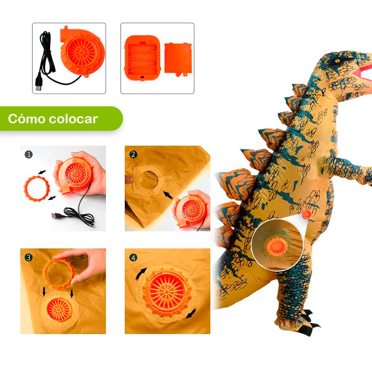 Disfraz Inflable De Dinosaurio Estegosaurio Para Niño FZ1773S