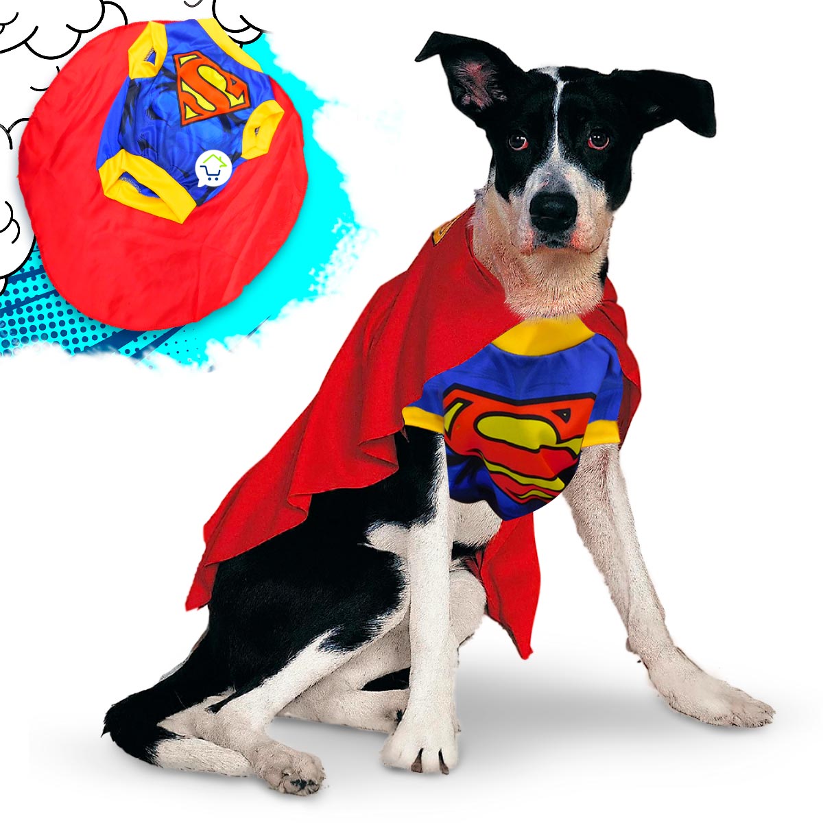 Disfraz Superhéroe Para Perro Gato Mascotas Halloween GD01SUPERM