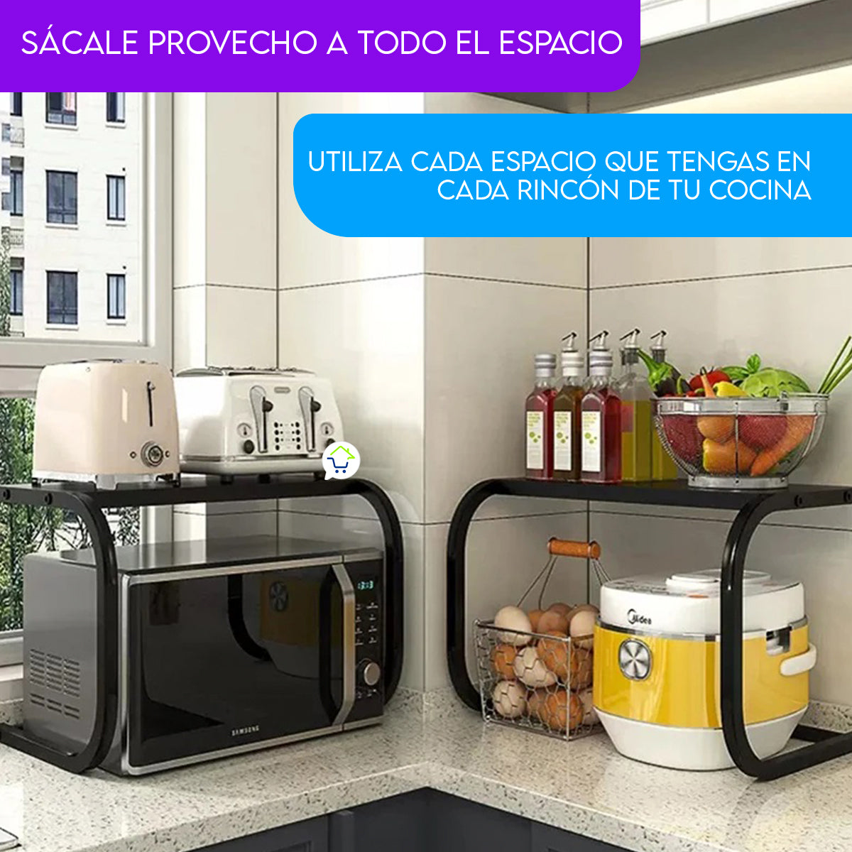 Estante Organizador Para Horno Microondas Repisa Ahorrador Espacio CENC-012